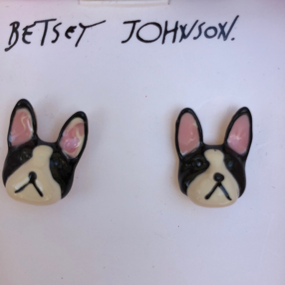 Betsey Johnson French Bulldog Earrings New